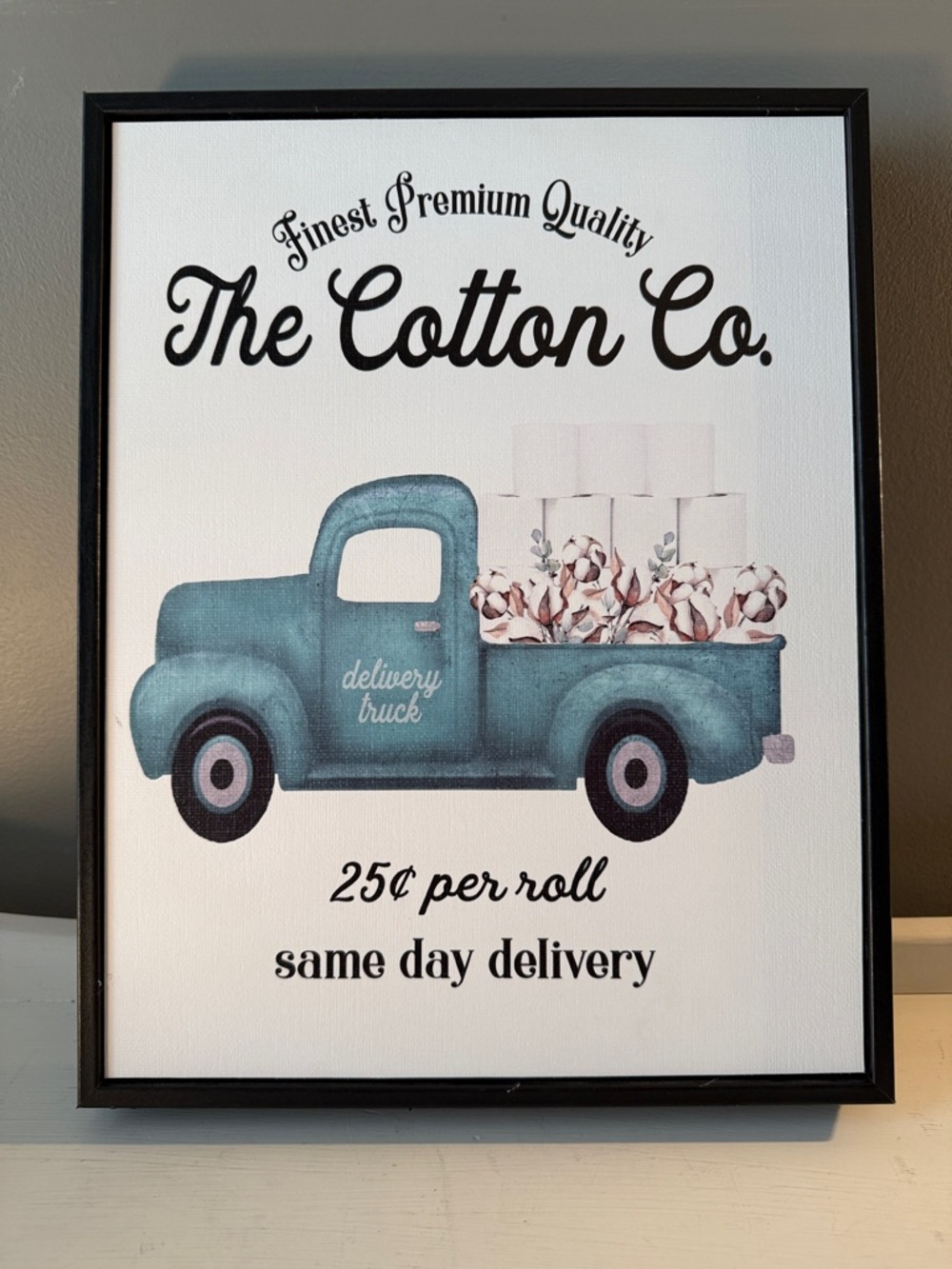 The Cotton Co Delivery Truck Wooden Sign Wall Decor 14x11 Inch
